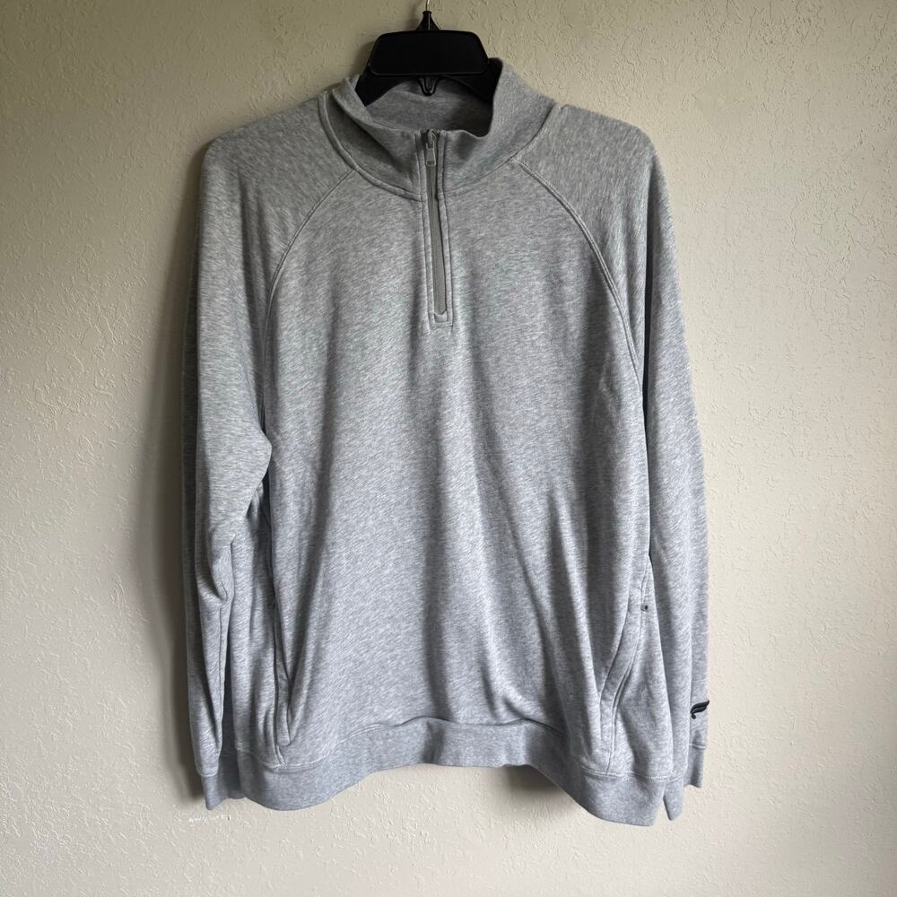 Men’s XL Gray Fabletics Sporty Casual Gym Exercise Long Sleeve Quarter Zip